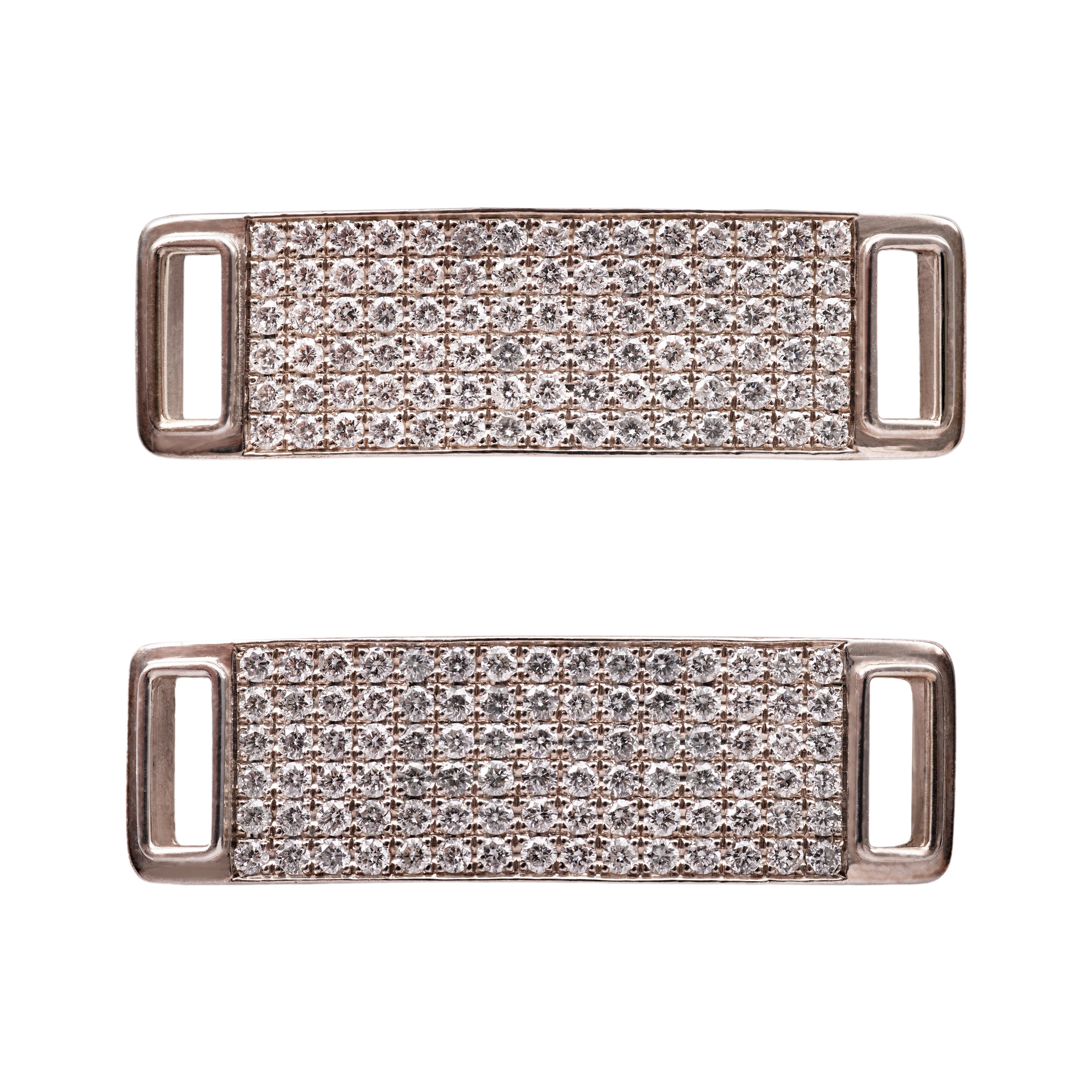 Diamond Shoe Lace Plate - White gold