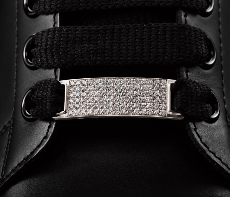 Diamond Shoe Lace Plate White gold The Money Mel Collection
